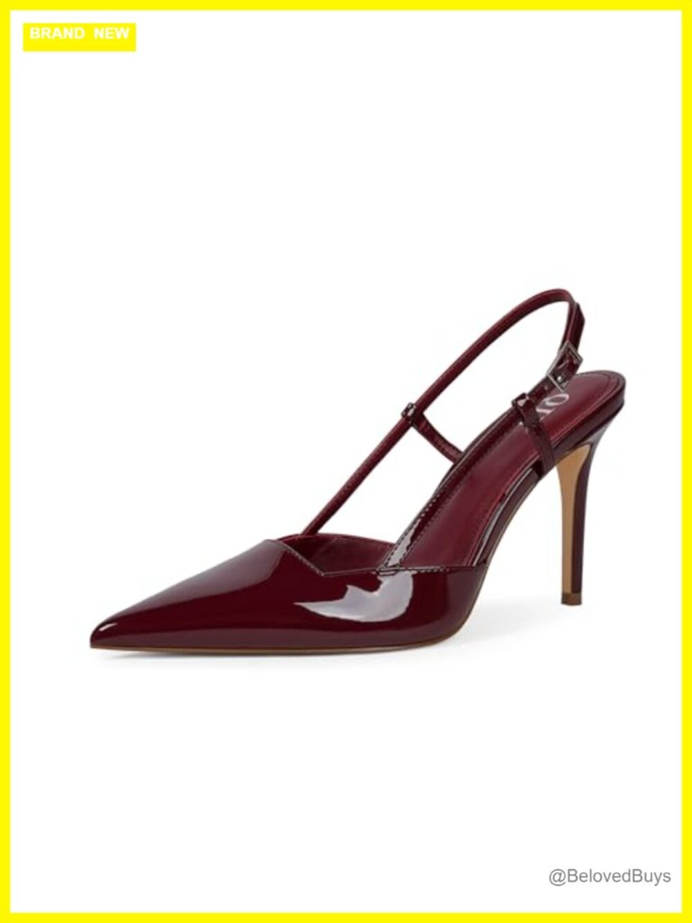 Slingback Stiletto Heels Pointed Toe Dressy Pumps Women Formal Shoes Faux